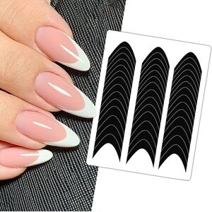 Round French Manicure Nail Tip Guides, Self-Adhesive 35 Sheets 1365 Pcs